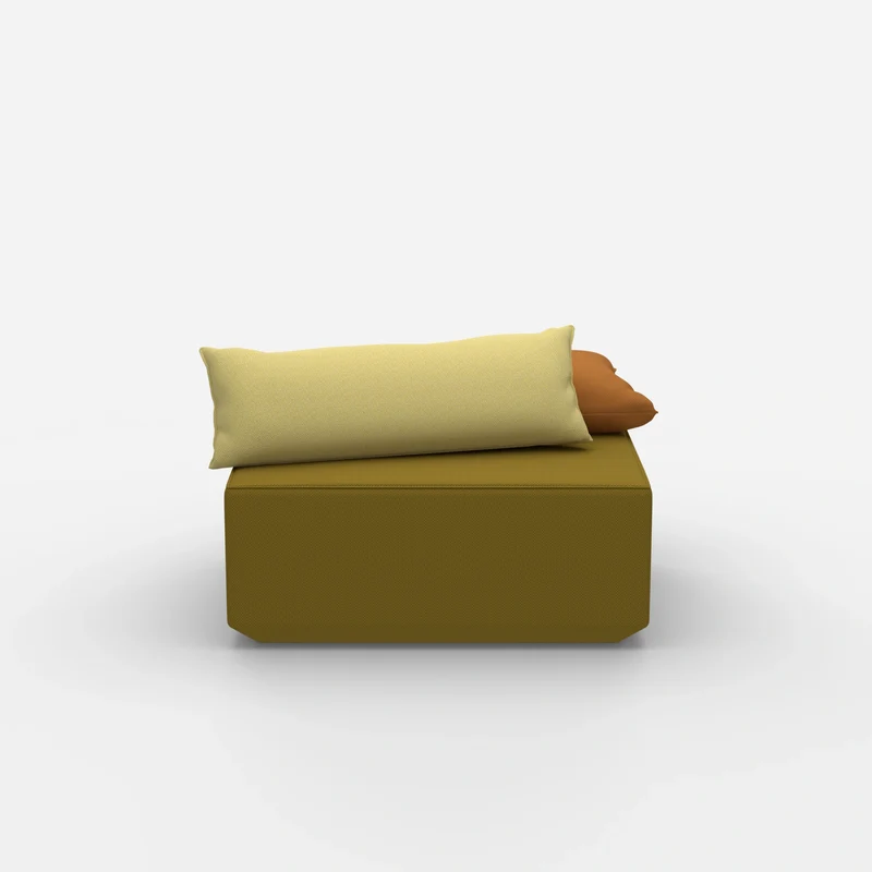 Moderner gelber Pouf
