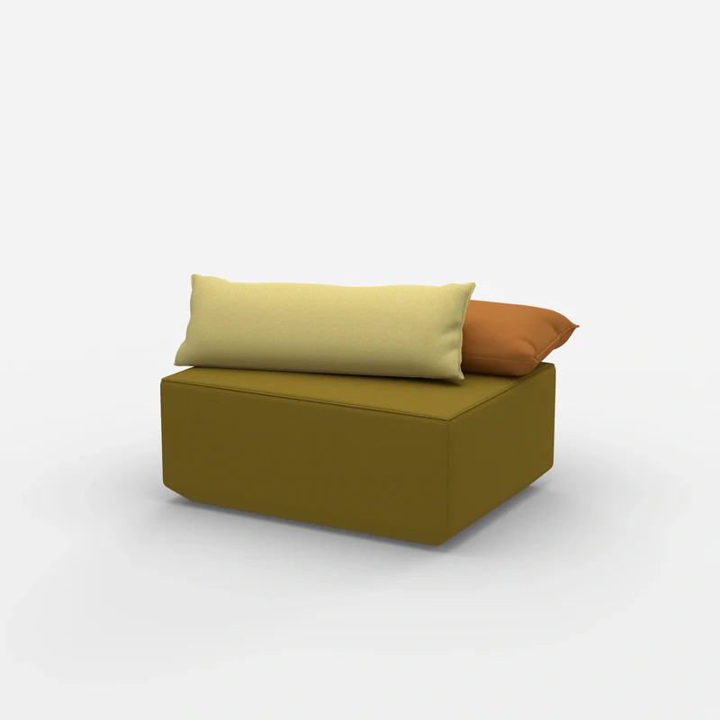Moderner gelber Pouf