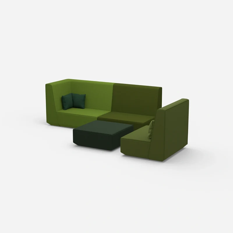 Dreisitzer Sofa mit Sessel