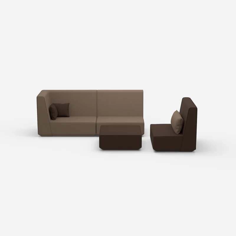 Dreisitzer Sofa mit Sessel