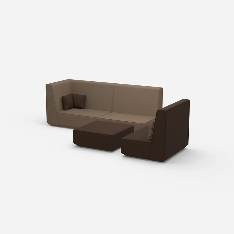Dreisitzer Sofa mit Sessel