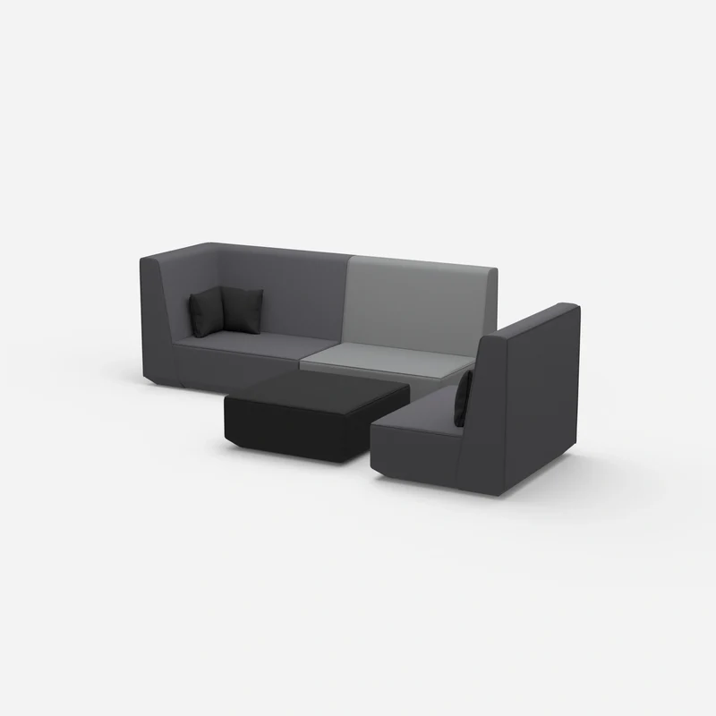 Dreisitzer Sofa mit Sessel