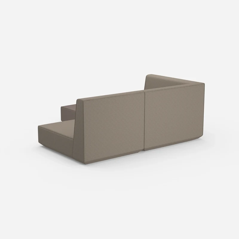 Ecksofa mit tiefer Sitzfläche und hoher Rückenlehne