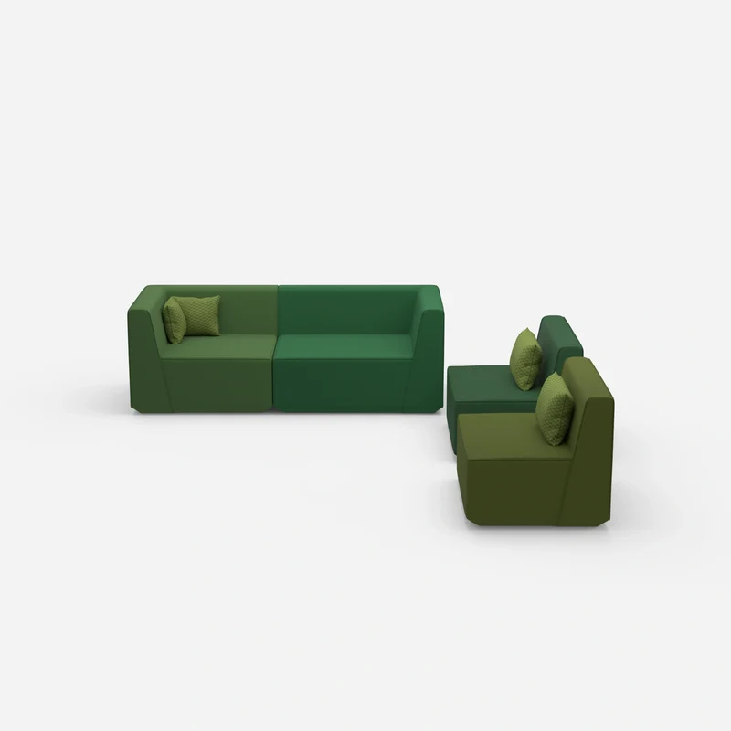 3 Sitzer Sofa mit 2 Sesseln
