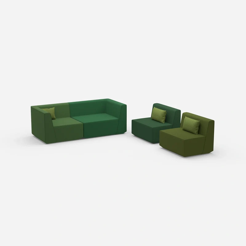 3 Sitzer Sofa mit 2 Sesseln