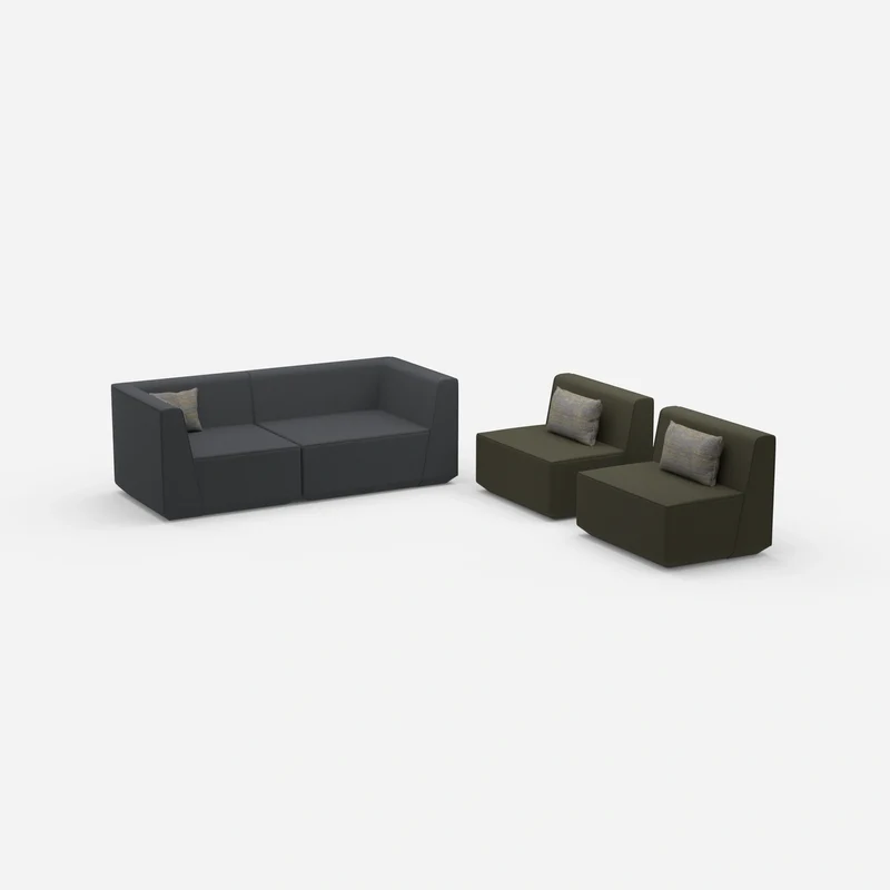 3 Sitzer Sofa mit 2 Sesseln
