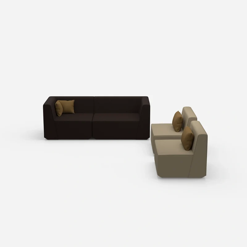 3 Sitzer Sofa mit 2 Sesseln