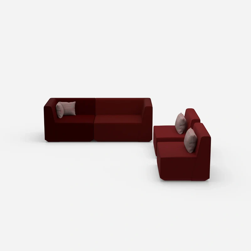 3 Sitzer Sofa mit 2 Sesseln