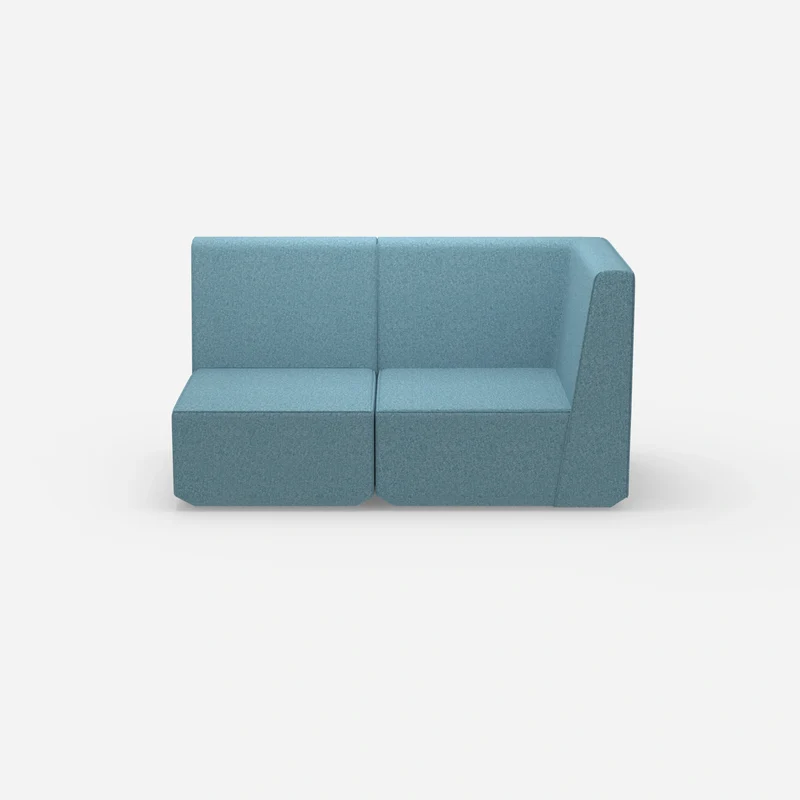 Blaues Modulsofa mit hoher Rückenlehne