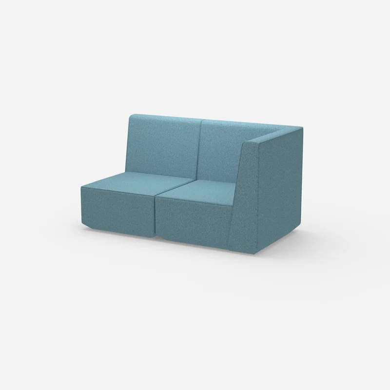 Blaues Modulsofa mit hoher Rückenlehne