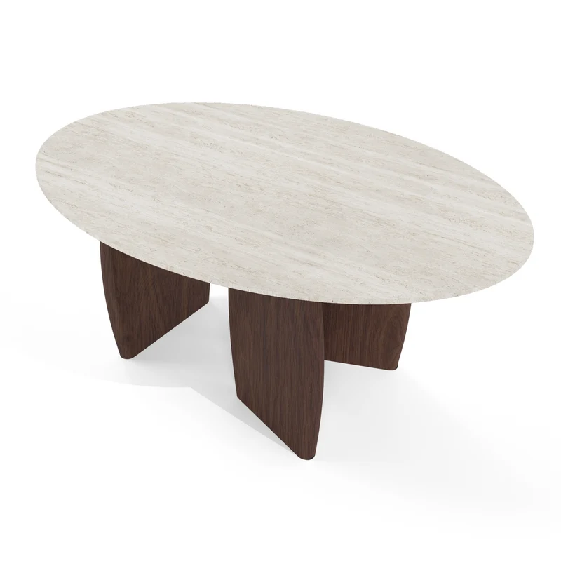 Table basse Bali céramique aspect travertin