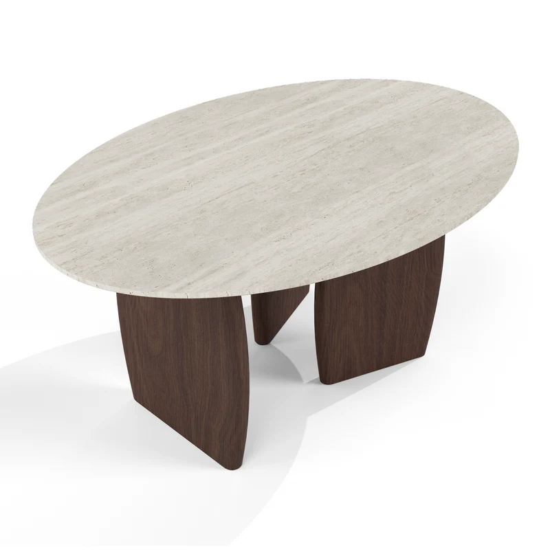 Table basse Bali céramique aspect travertin