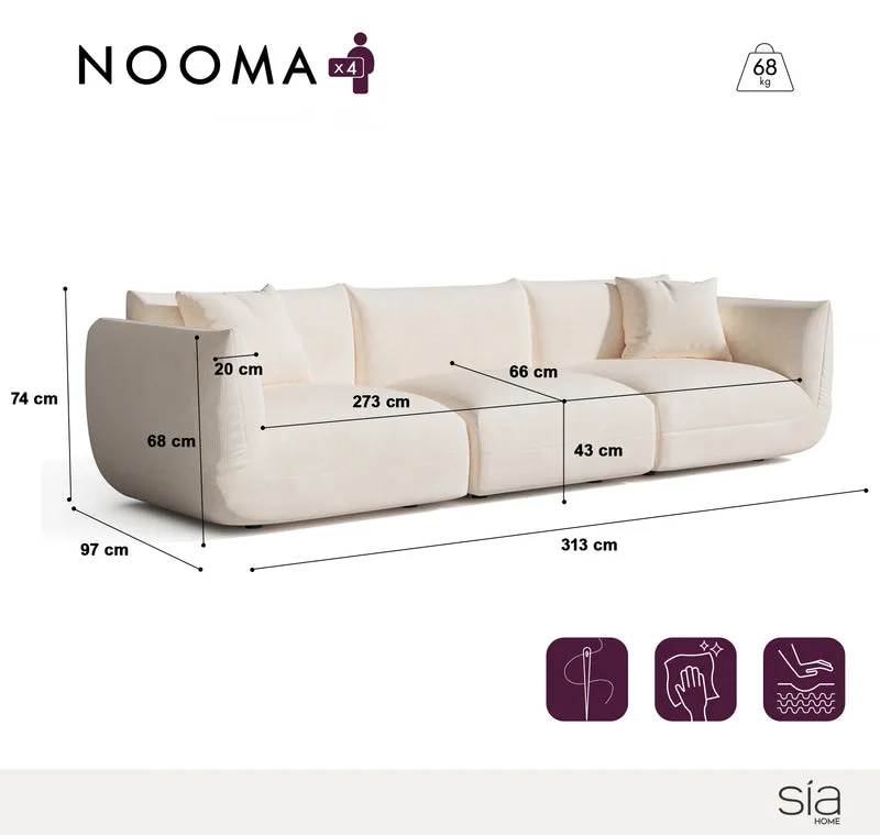 Canapé modulable 4-5 places NOOMA 313 cm