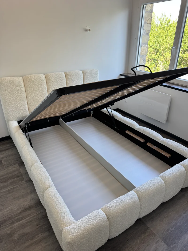 Lit Coffre avec Tête de Lit NUBIA - 140 à 180 cm