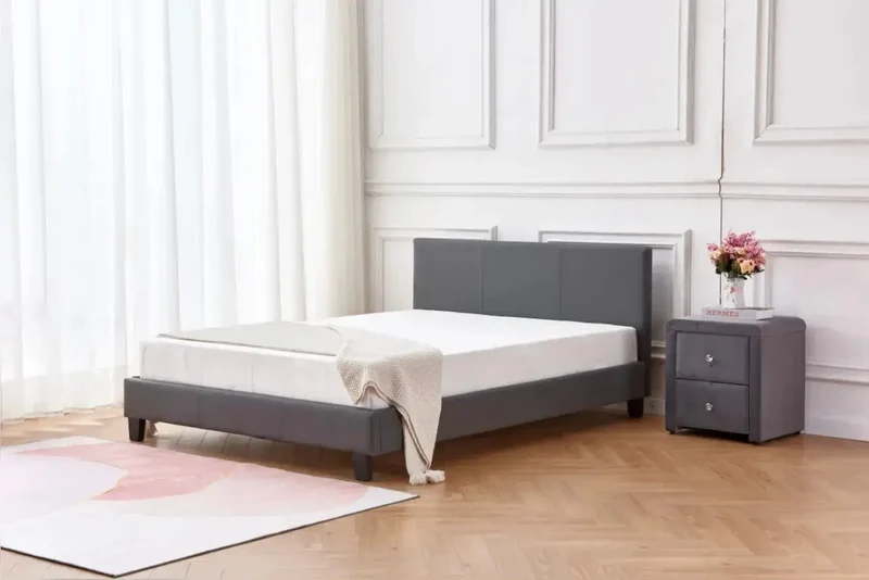 Cadre de Lit MELBOURNE - Cadre de Lit Design avec Tête de Lit Haute, Moderne et Élégant - De 140 à 160 cm
