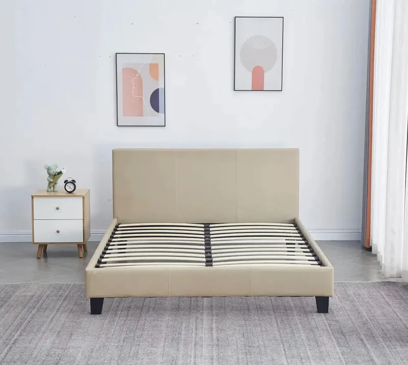 Cadre de Lit MELBOURNE - Cadre de Lit Design avec Tête de Lit Haute, Moderne et Élégant - De 140 à 160 cm