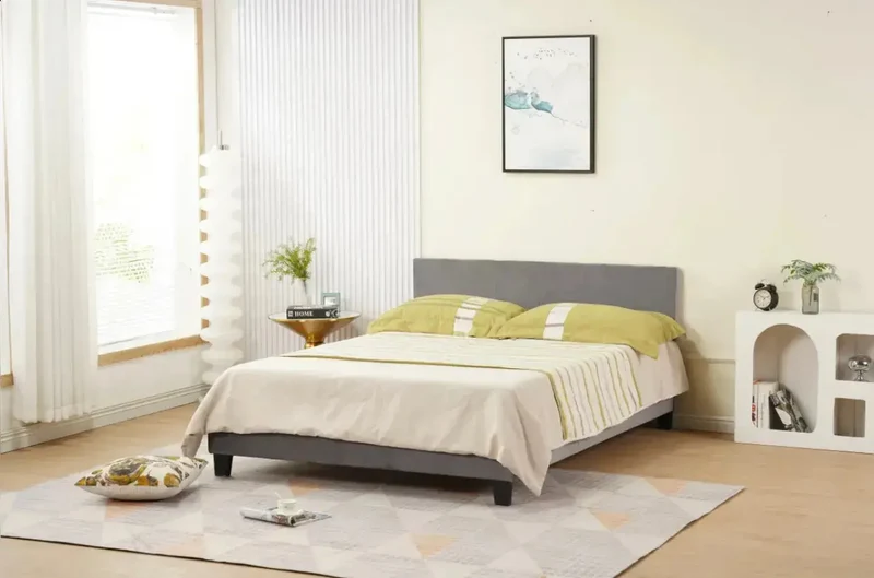 Cadre de Lit MELBOURNE - Cadre de Lit Design avec Tête de Lit Haute, Moderne et Élégant - De 140 à 160 cm