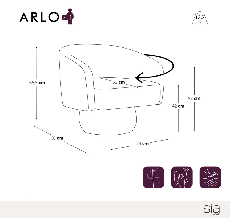 Fauteuil pivotant ARLO