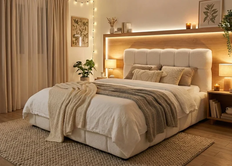 Alya - Lit Coffre avec Tête de Lit - 140 à 180 cm