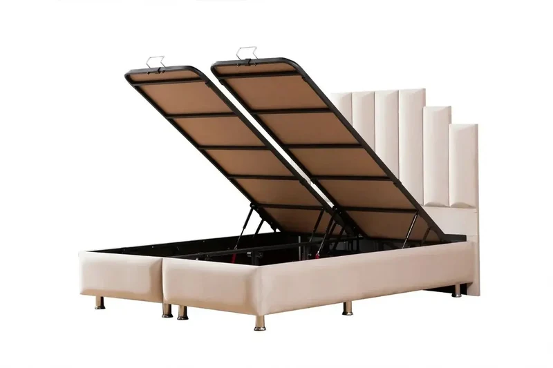 Pyra - Lit avec tête de lit et coffre de rangement - 140 à 180 cm
