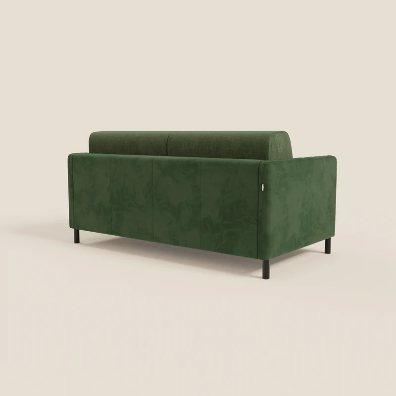 Narciso canapé convertible design avec matelas H18 cm, bicolor, structure en microfibre antitache et revêtement en élégant tissu imperméable T06 vert - vert