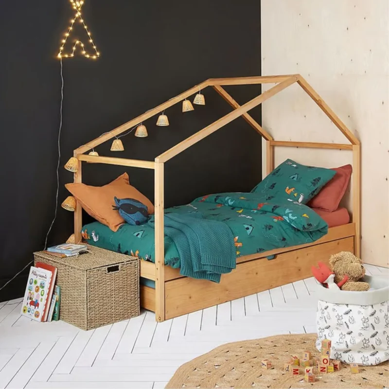 Lit cabane en pin massif avec sommier Spidou La Redoute Interieurs