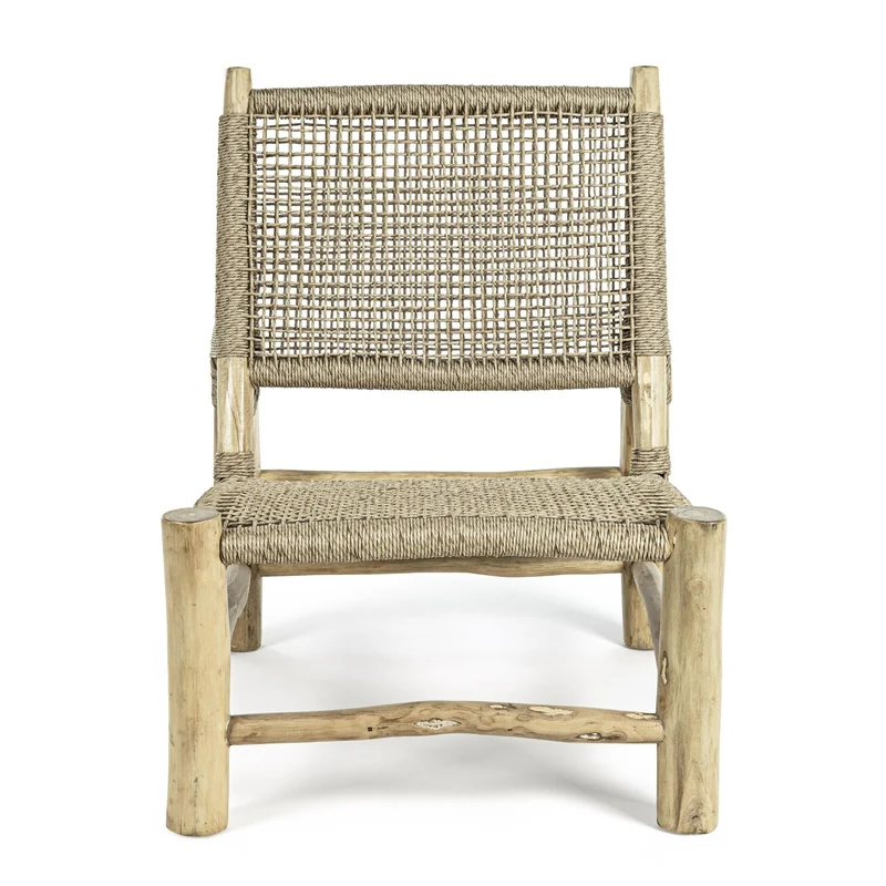 Ensemble de jardin LES TENDANCES Landry en bois naturel avec 1 canapé et 2 fauteuils