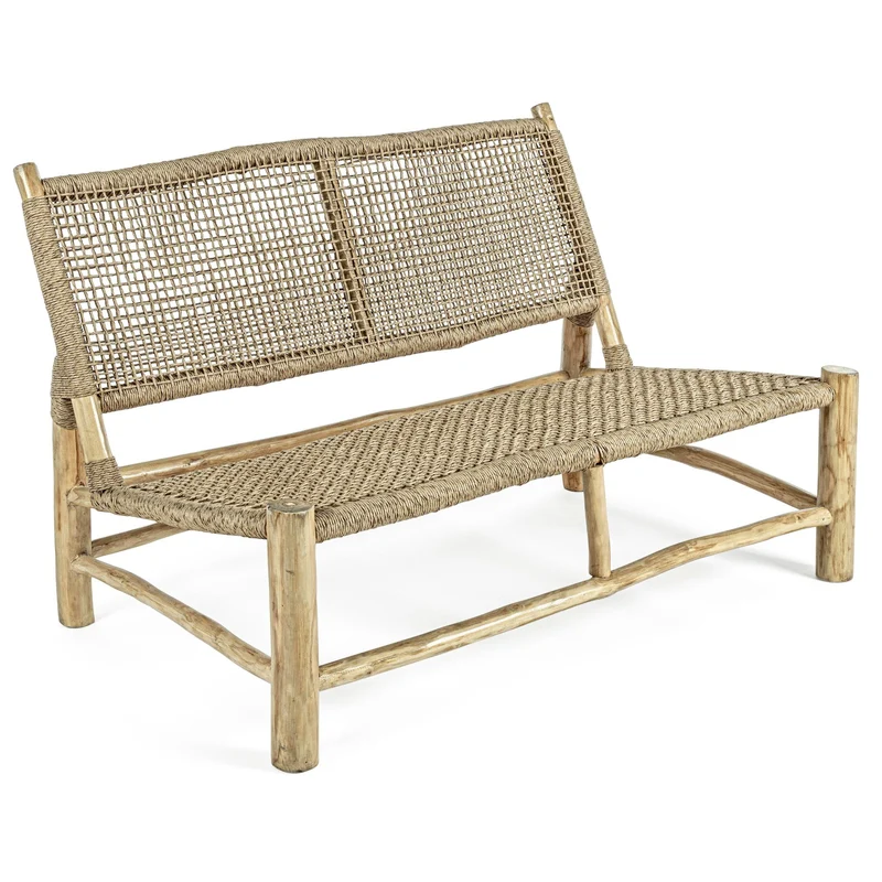 Ensemble de jardin LES TENDANCES Landry en bois naturel avec 1 canapé et 2 fauteuils