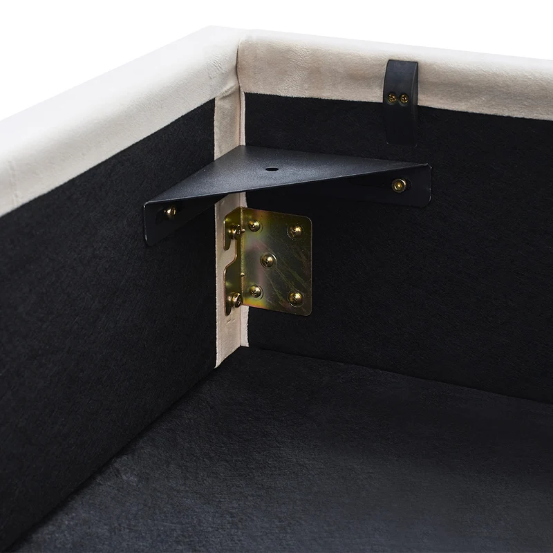 Lit coffre Giulia en velours beige