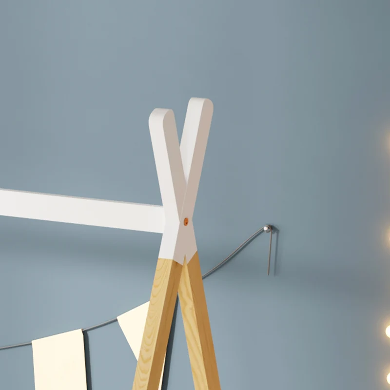 Lit tipi enfant 90x190cm Bois et Blanc