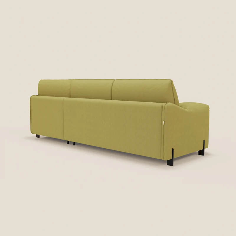 Primula Canapé convertible d'angle avec matelas H18 cm et chaise longue coffre en tissu détachable T05 jaune