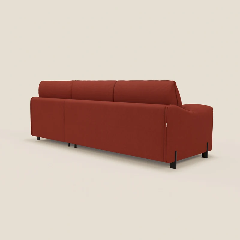 Primula Canapé convertible d'angle avec matelas H18 cm et chaise longue coffre en tissu détachable T05 rouge
