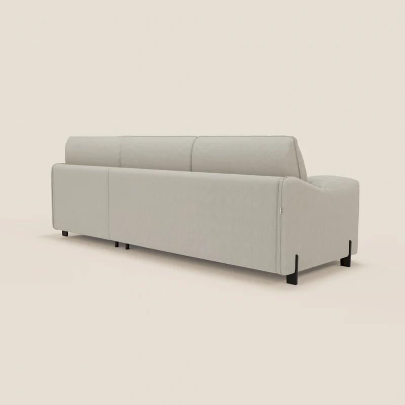 Primula Canapé convertible d'angle avec matelas H18 cm et chaise longue coffre en tissu détachable T05 crème