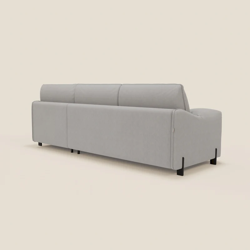 Primula Canapé convertible d'angle avec matelas H18 cm et chaise longue coffre en tissu détachable T05 gris
