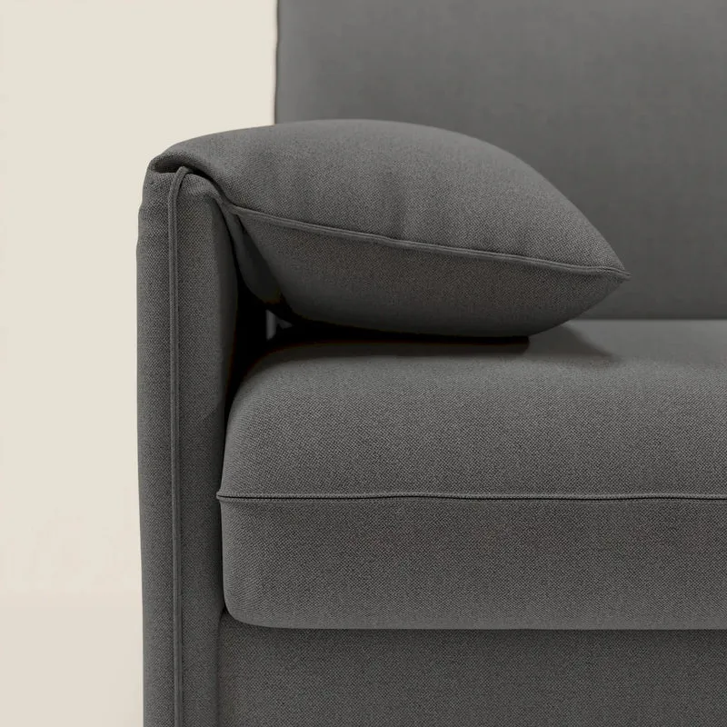 Primula Canapé convertible d'angle avec matelas H18 cm et chaise longue coffre en tissu détachable T05 anthracite