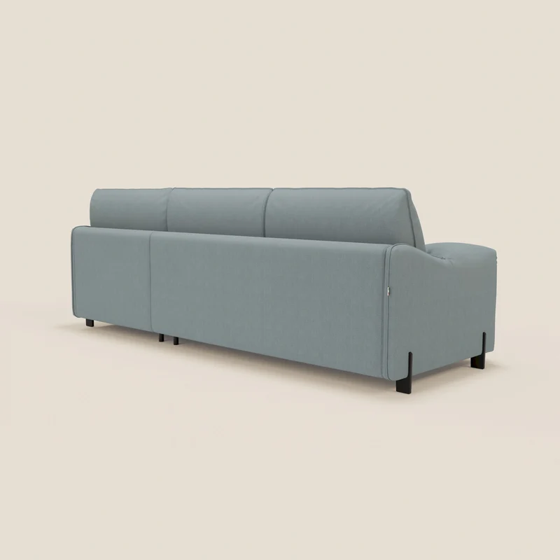 Primula Canapé convertible d'angle avec matelas H18 cm et chaise longue coffre en tissu détachable T05 bleu pastel