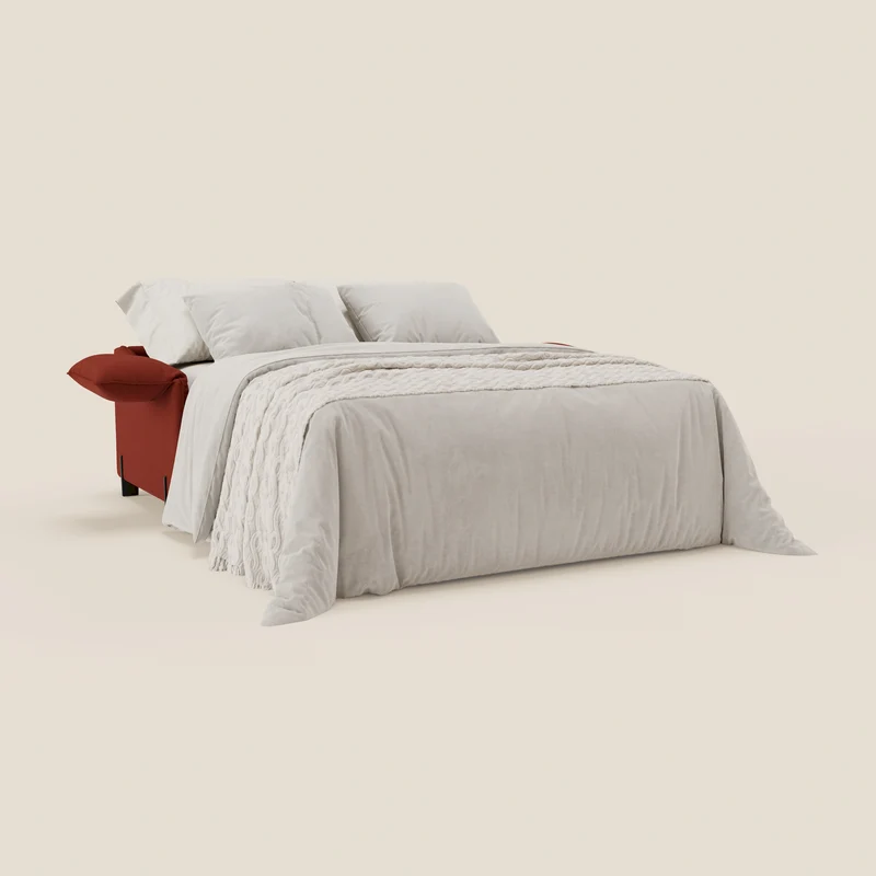 Primula Canapé convertible avec matelas H18 cm en tissu détachable T05 rouge