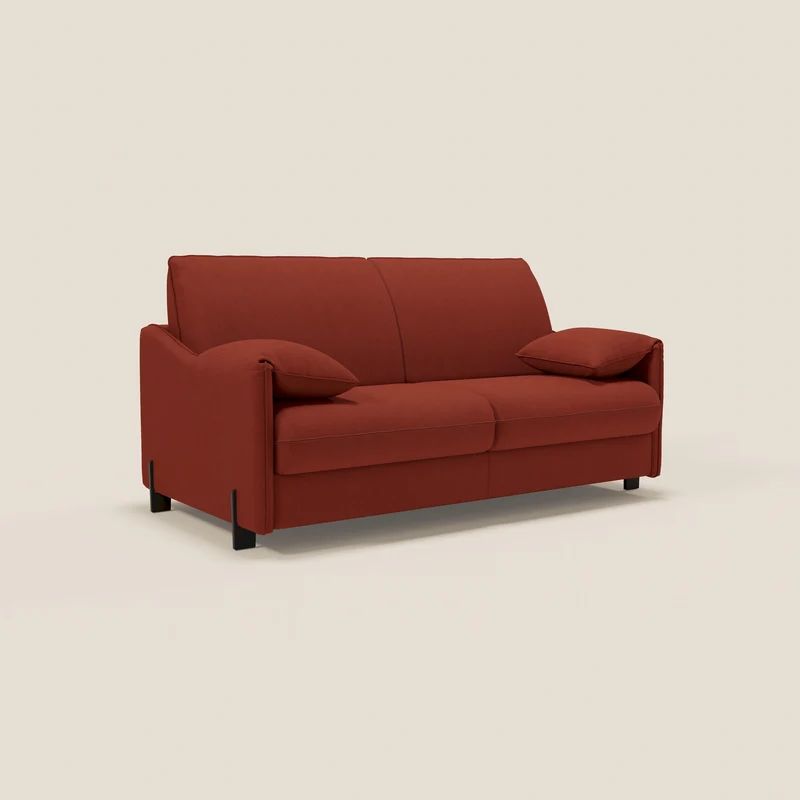 Primula Canapé convertible avec matelas H18 cm en tissu détachable T05 rouge