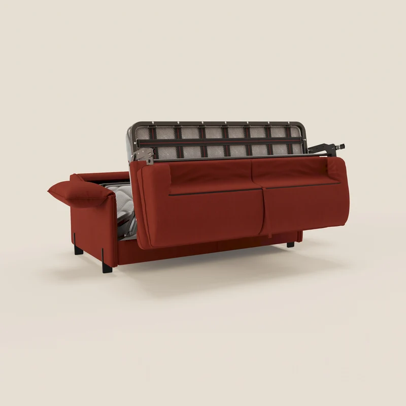 Primula Canapé convertible avec matelas H18 cm en tissu détachable T05 rouge