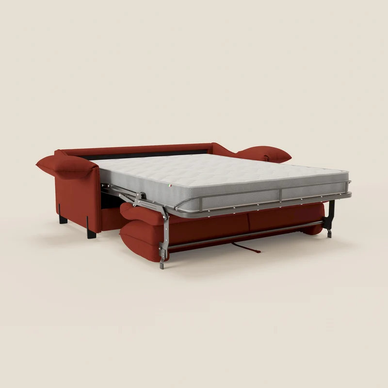Primula Canapé convertible avec matelas H18 cm en tissu détachable T05 rouge