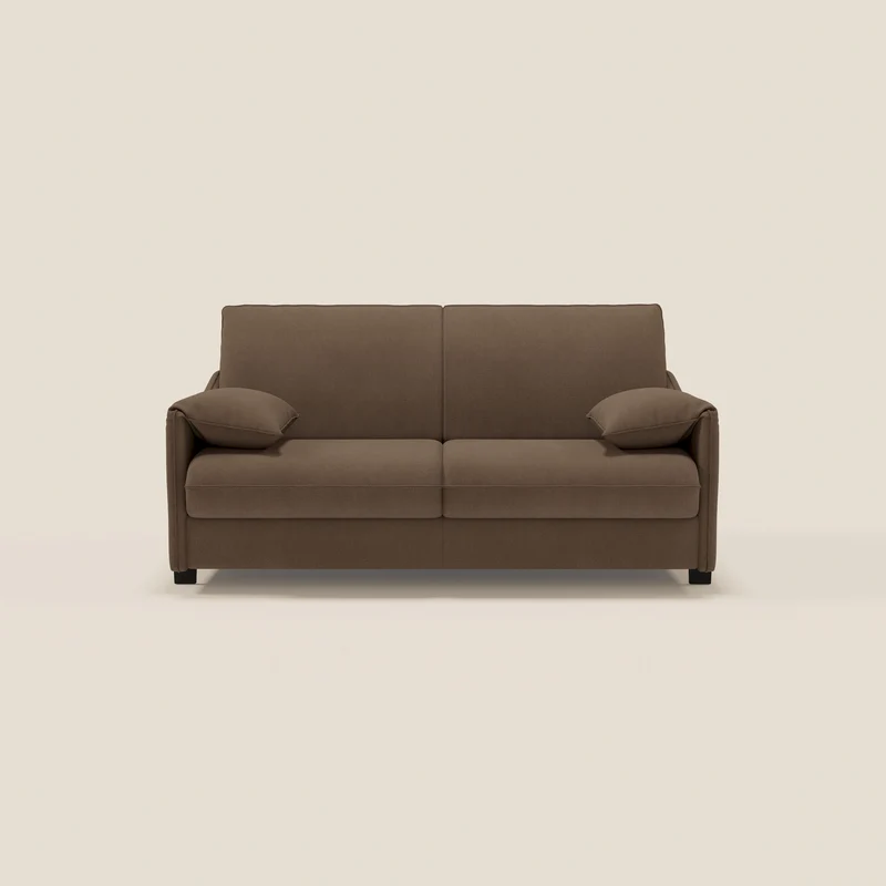 Primula Canapé convertible avec matelas H18 cm en tissu détachable T05 marron