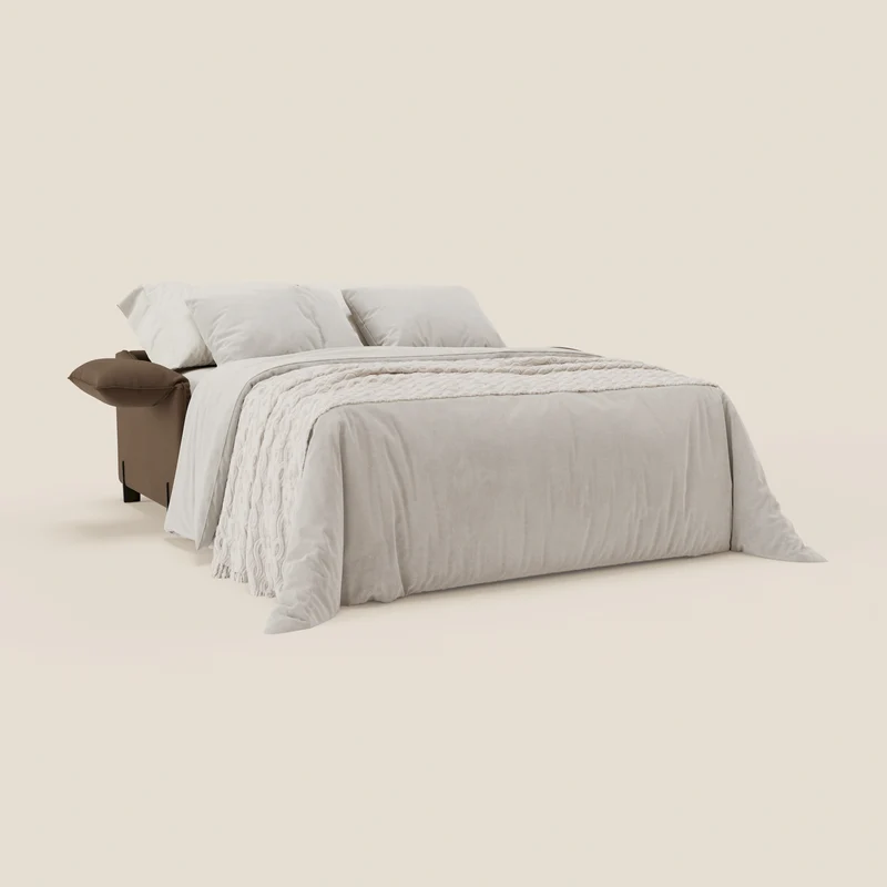 Primula Canapé convertible avec matelas H18 cm en tissu détachable T05 marron