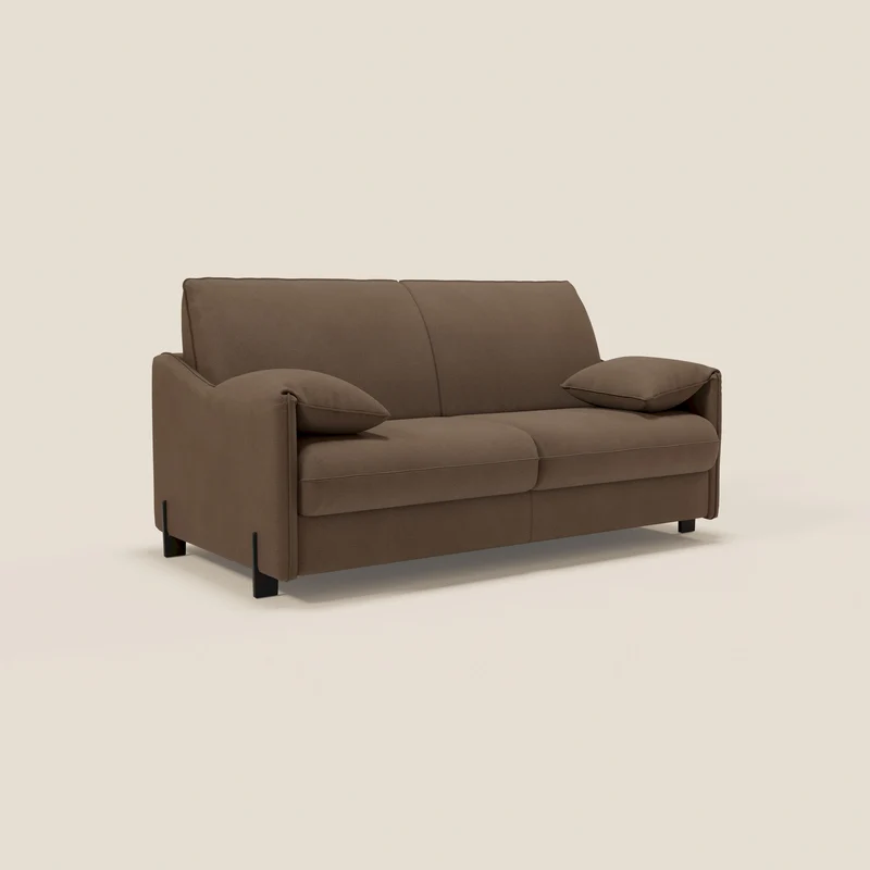 Primula Canapé convertible avec matelas H18 cm en tissu détachable T05 marron