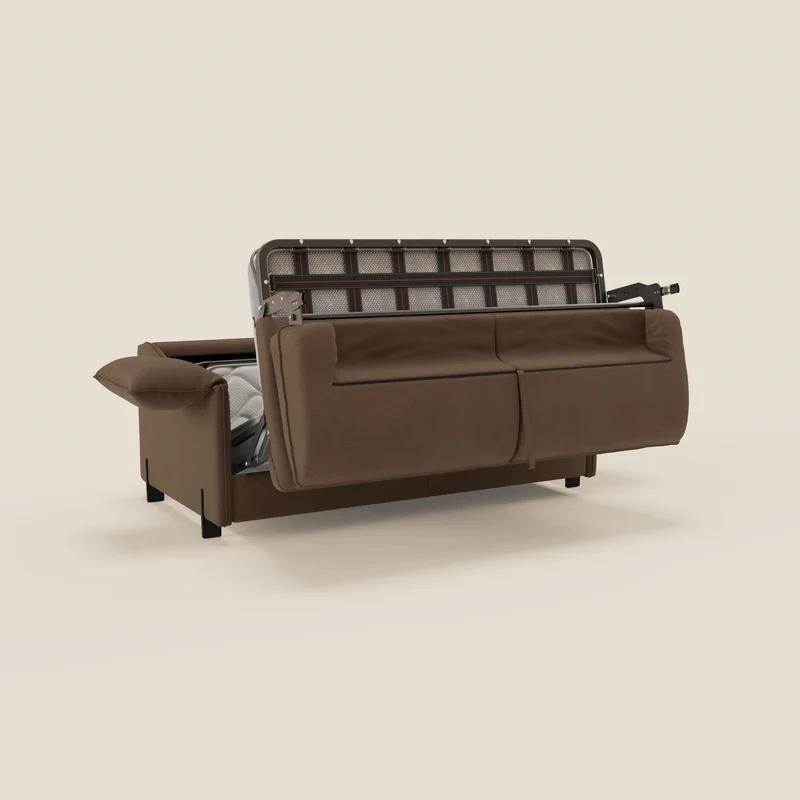 Primula Canapé convertible avec matelas H18 cm en tissu détachable T05 marron