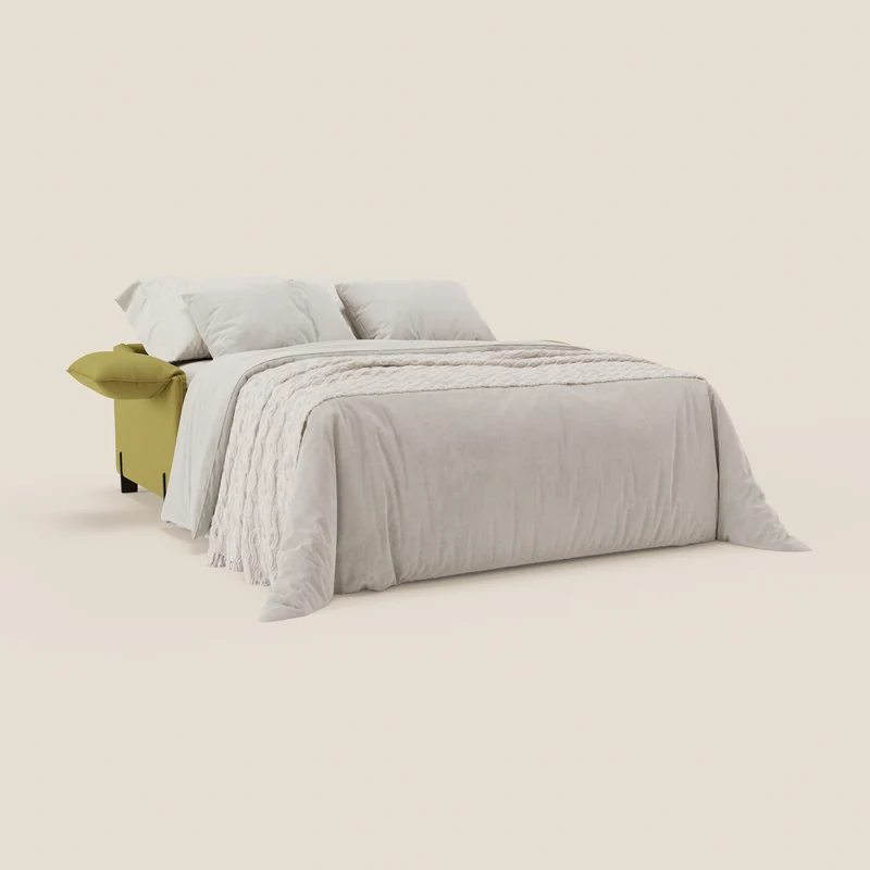 Primula Canapé convertible avec matelas H18 cm en tissu détachable T05 jaune