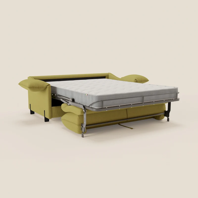Primula Canapé convertible avec matelas H18 cm en tissu détachable T05 jaune