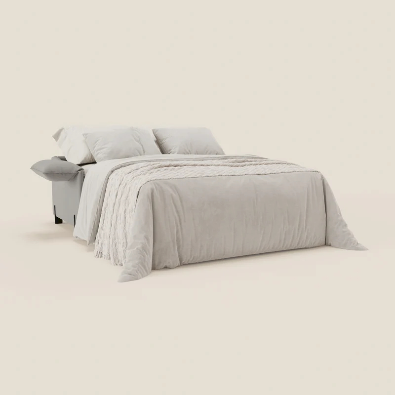 Primula Canapé convertible avec matelas H18 cm en tissu détachable T05 gris