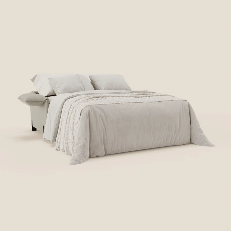 Primula Canapé convertible avec matelas H18 cm en tissu détachable T05 crème