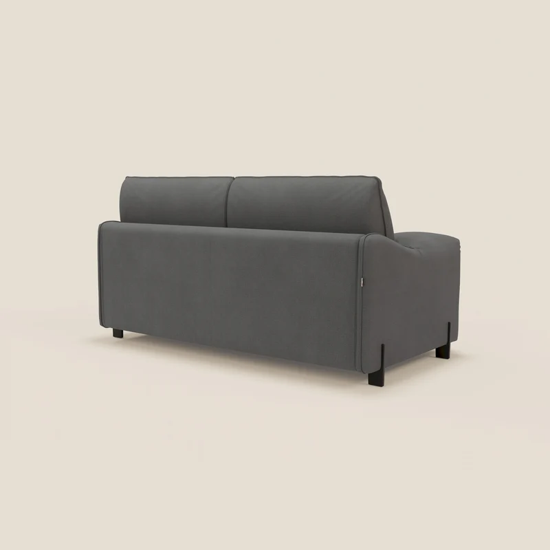 Primula Canapé convertible avec matelas H18 cm - accoudoirs avec coussins amovibles en tissu détachable T05 anthracite