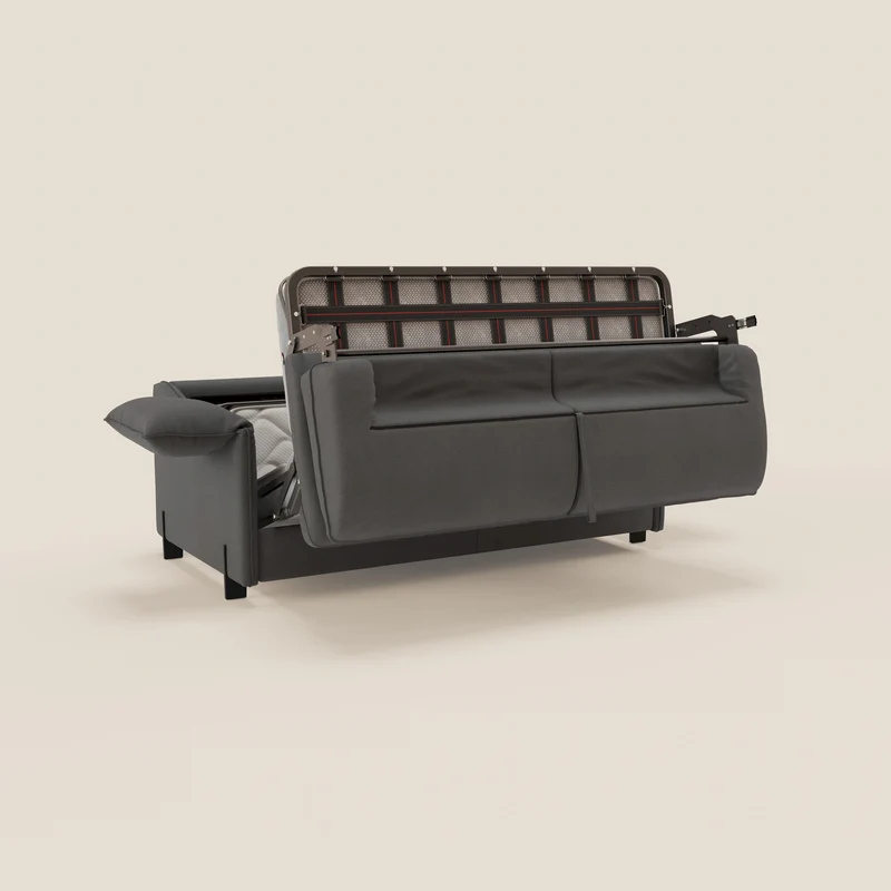 Primula Canapé convertible avec matelas H18 cm - accoudoirs avec coussins amovibles en tissu détachable T05 anthracite